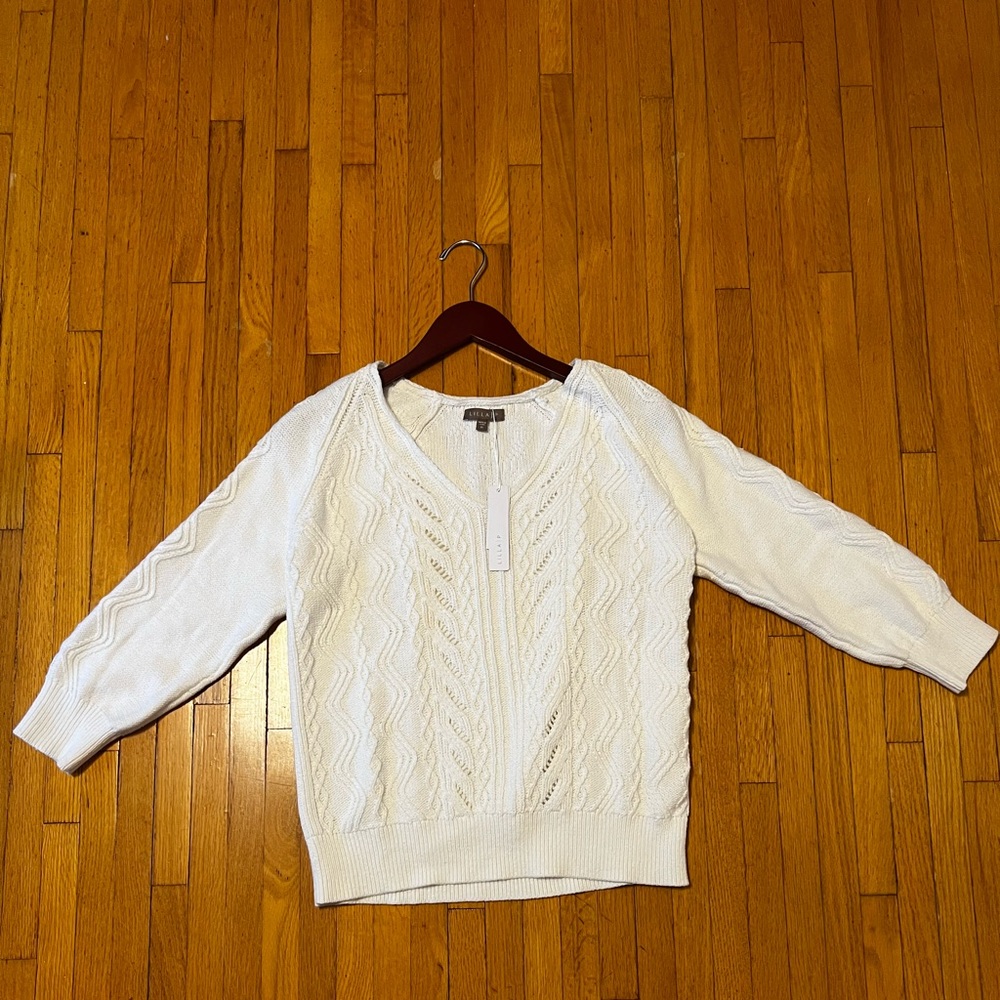 Lilla P Mixed Stitch V-Neck Sweater